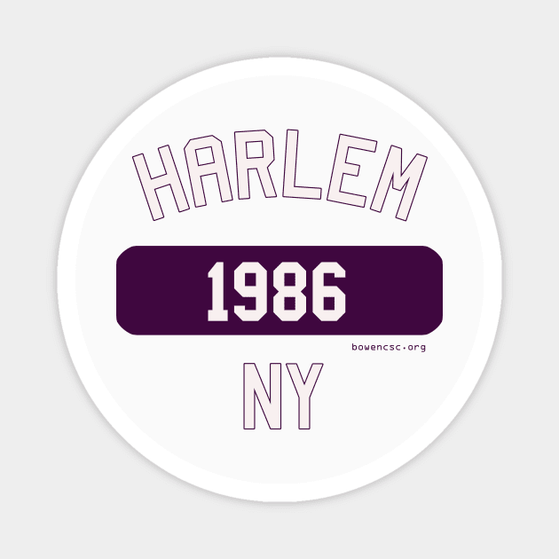 Harlem NY 1986 (Purple/White) Magnet by The Bowen Center